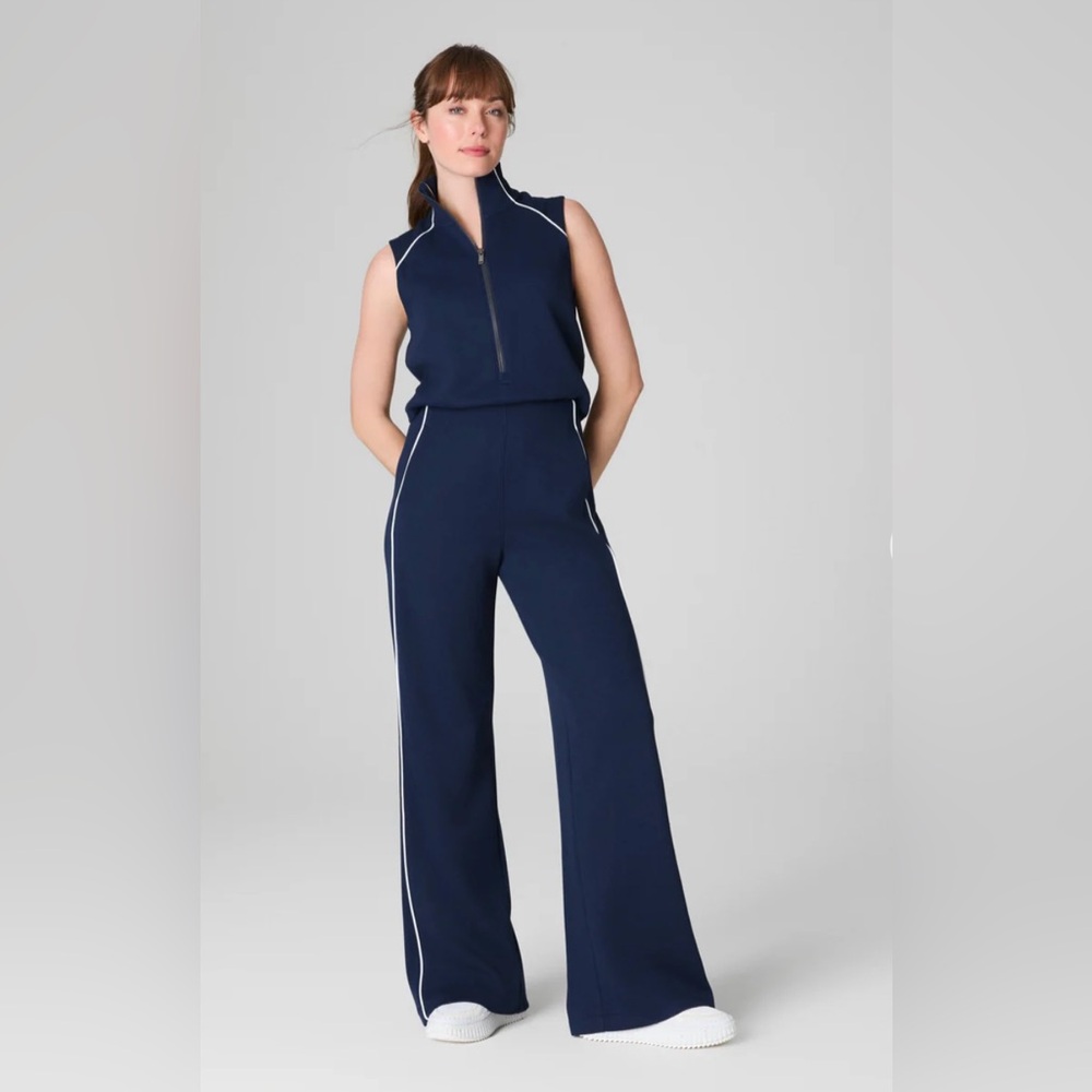 NWT - Spanx Air Essentials - Navy Blue Wide Leg Jumpsuit
